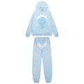 Sp5der Light Blue Spiderweb Hoodie & Sweatpants Matching Set — hero