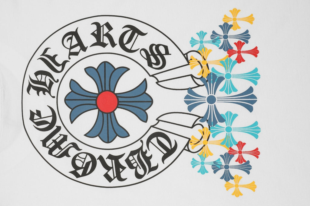 Chrome Hearts Rainbow Floral Cross Graphic T-Shirt — detail