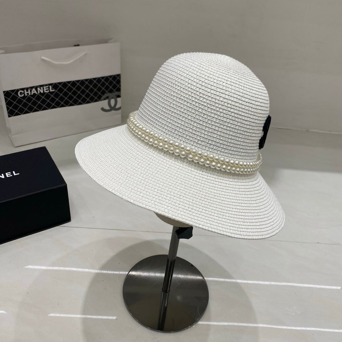 Chanel Straw Hat/bucket Hat